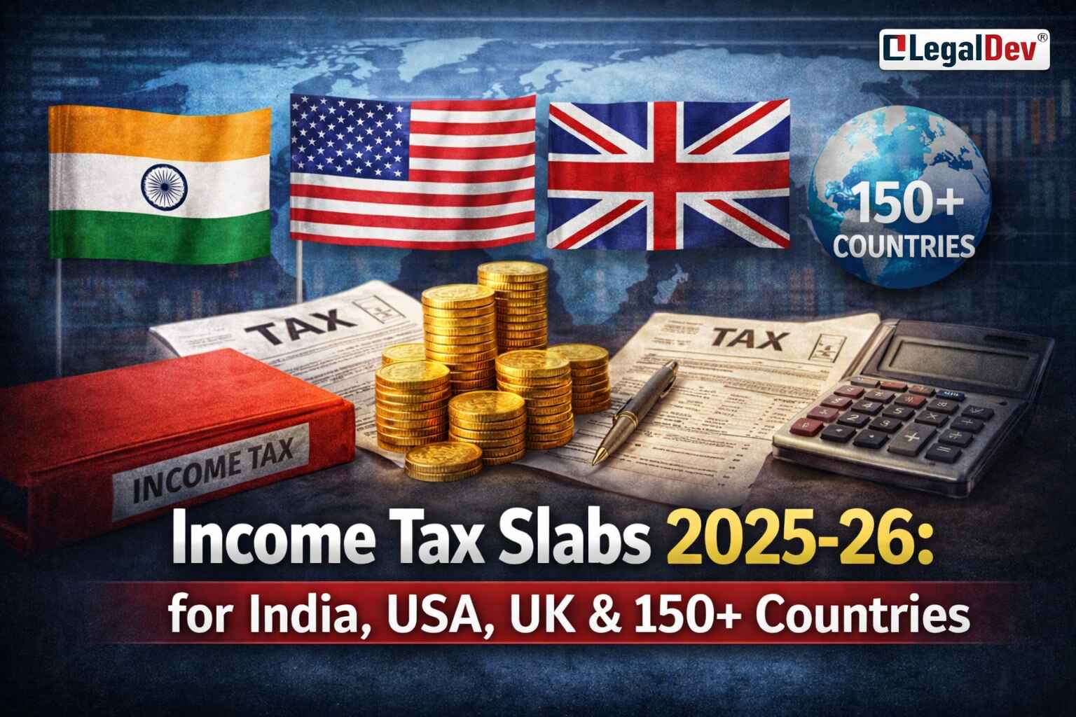 Income Tax Slabs 2025-26:  for India, USA, UK & 150+ Countries